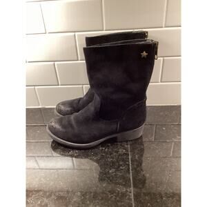 Aldo Women's Slip on Leather Suede Zip High Ankle Fashion Boots Black Size 6.5